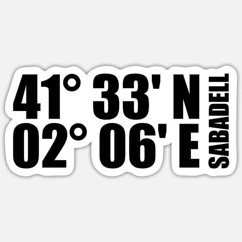 Coordonnées Sabadell - Sticker taille S (10 x 10 cm) - blanc mat