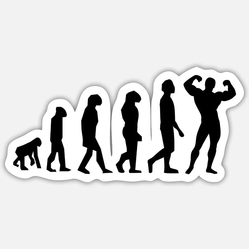 BODYBUILDER - Sticker size S (10 x 10 cm) - white matte