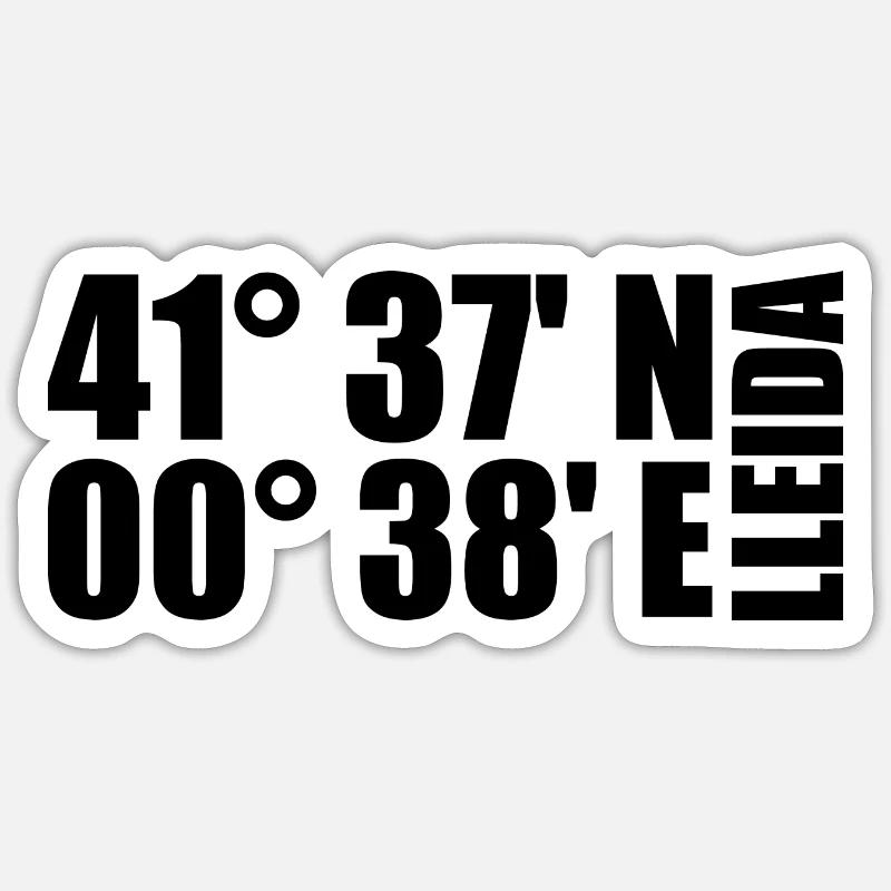 Coordonnées de Lleida - Sticker taille S (10 x 10 cm) - blanc mat