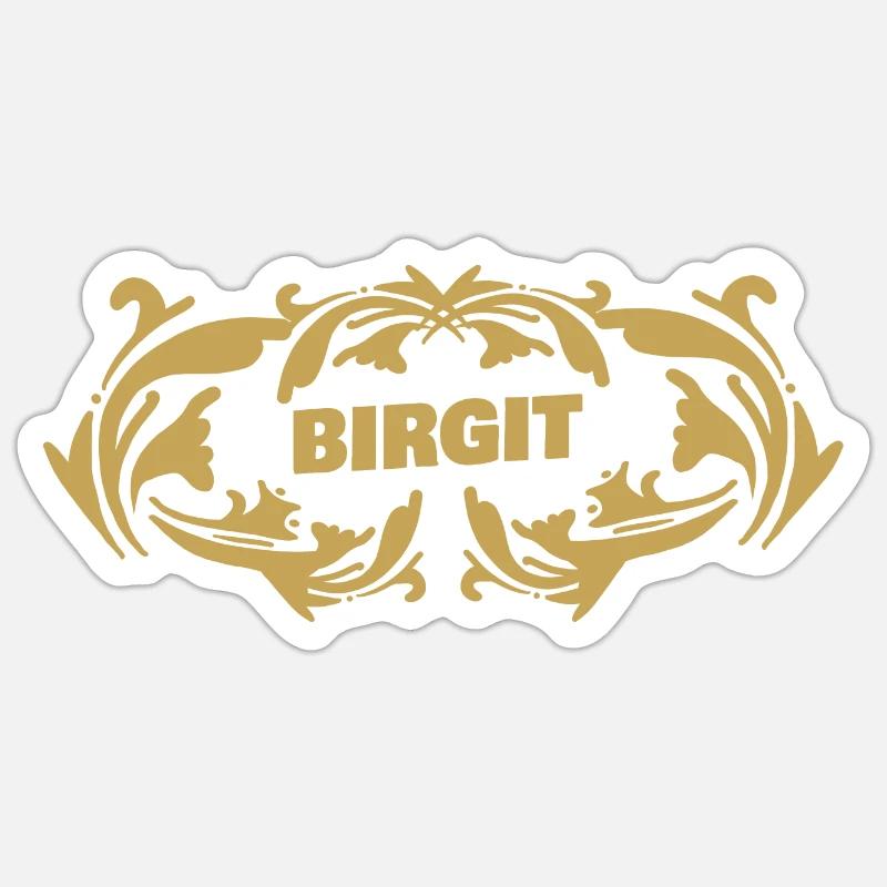 Birgit - Sticker taille S (10 x 10 cm) - blanc mat