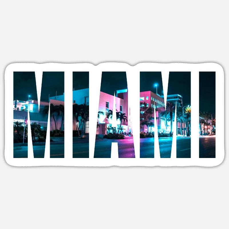 MIAMI - Sticker Größe S (10 x 10 cm) - Mattweiß
