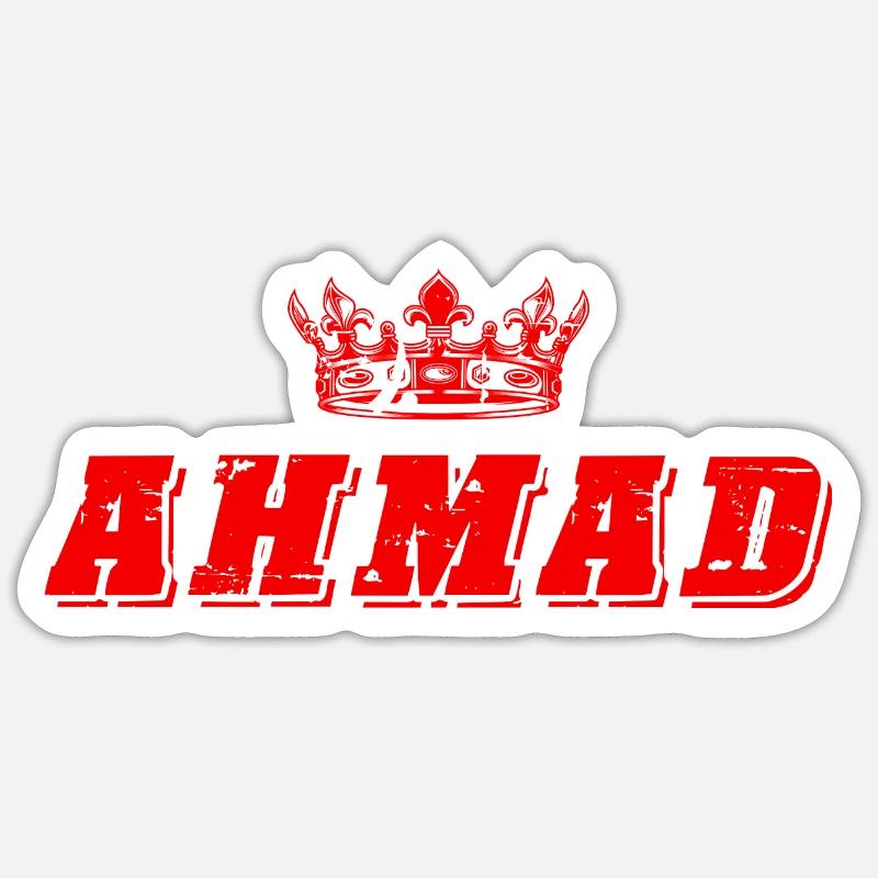 Ahmad - Sticker taille S (10 x 10 cm) - blanc mat