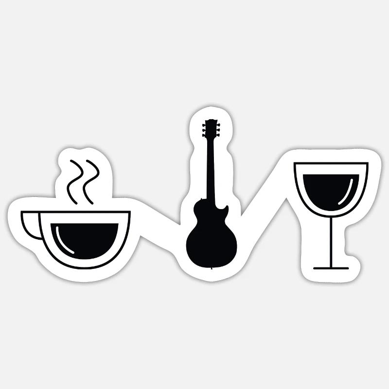 Kaffeeweingitarre - Gu Sticker Größe S (10 x 10 cm)