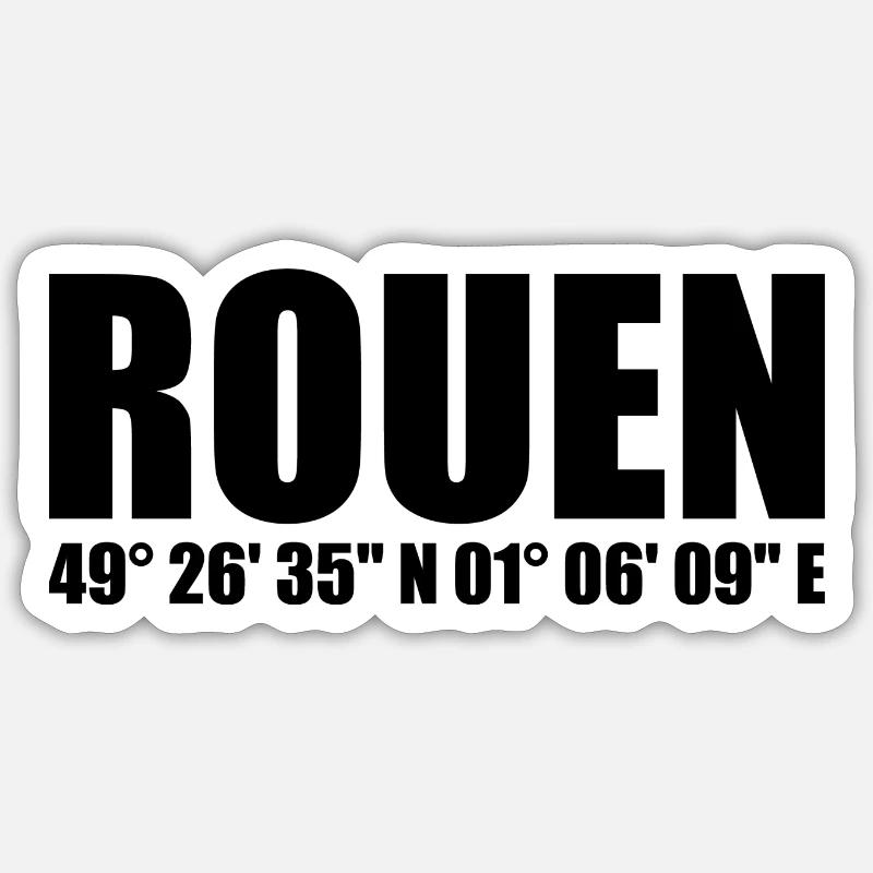 Rouen Coordinates - Sticker size S (10 x 10 cm) - white matte