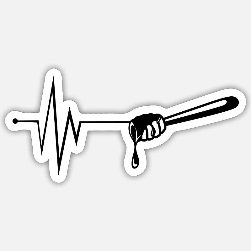 Stick chisel pulse beekeeper - Sticker size S (10 x 10 cm) - white matte