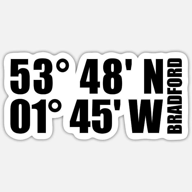 Bradford Coordinates Sticker size S (10 x 10 cm)