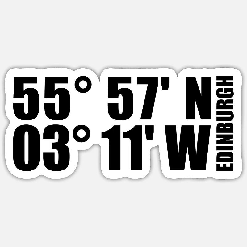 Edinburgh Coordinates - Sticker size S (10 x 10 cm) - white matte