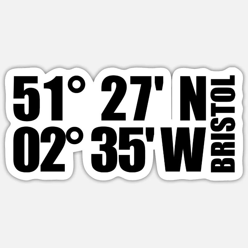 Coordonnées bristol - Sticker taille S (10 x 10 cm) - blanc mat