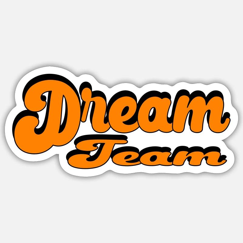 Dream Team Retro Style Design - Sticker taille S (10 x 10 cm) - blanc mat