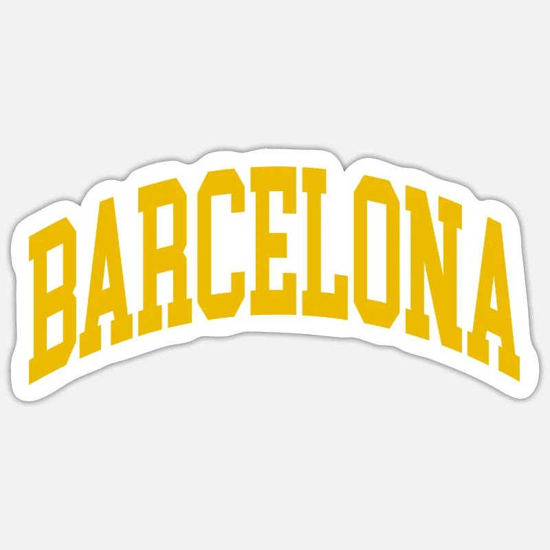 Barcelone - Sticker taille S (10 x 10 cm) - blanc mat