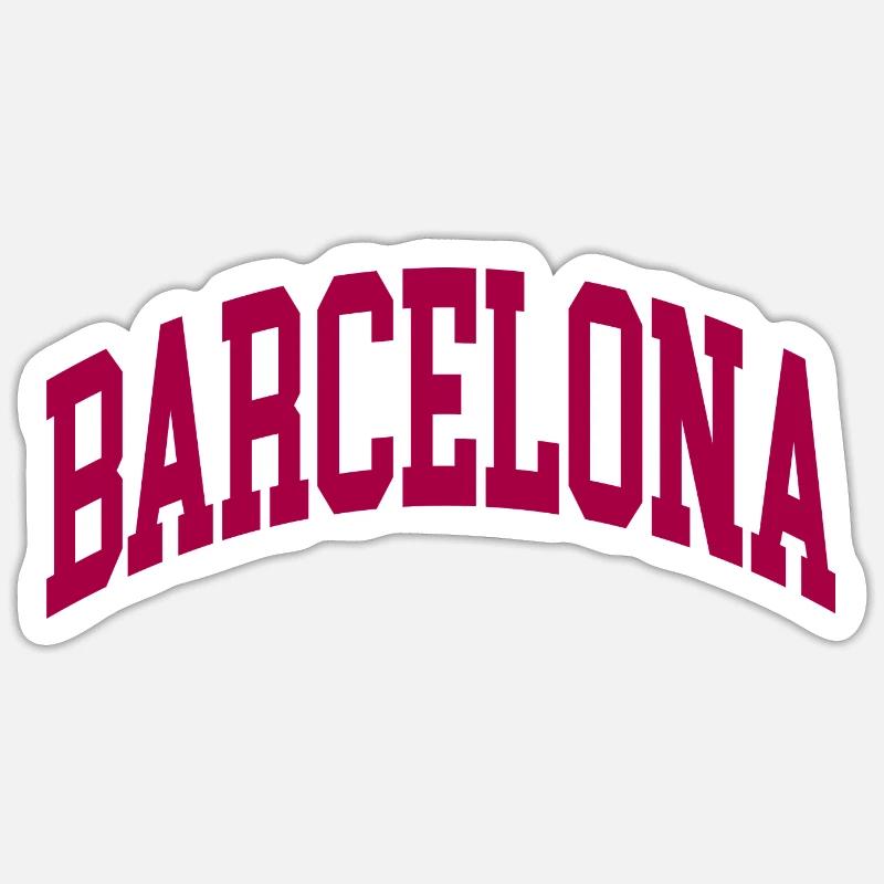 Barcelone - Sticker taille S (10 x 10 cm) - blanc mat