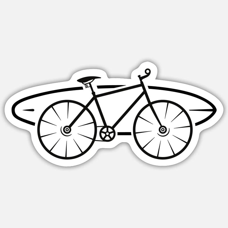 Surfeurs à vélo Sticker taille S (10 x 10 cm)