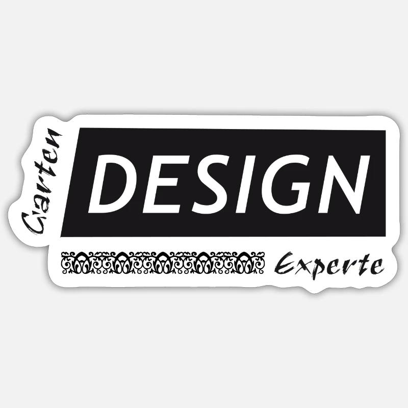 Garten Design Experte - Sticker Größe S (10 x 10 cm) - Mattweiß