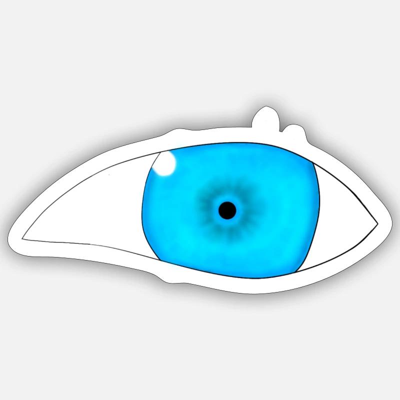 Oeil - Sticker taille S (10 x 10 cm) - blanc mat