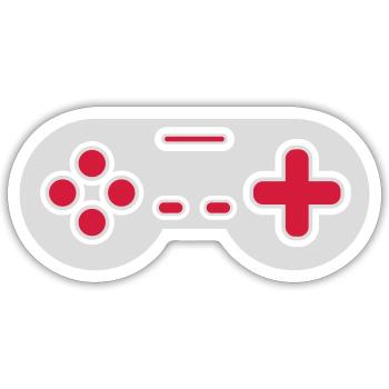 Design Retro Gamer Controller - Sticker size S (10 x 10 cm) - white matte - Front