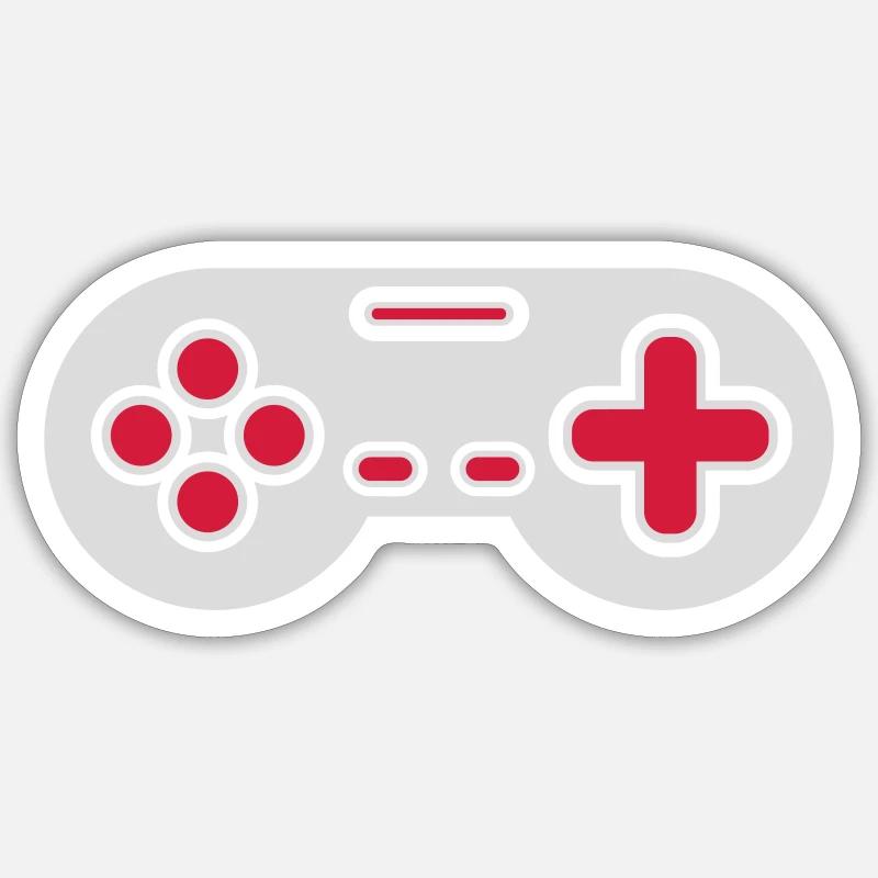 Design Retro Gamer Controller - Sticker size S (10 x 10 cm) - white matte