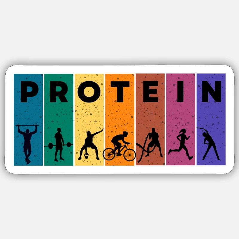 Protéine - Sticker taille S (10 x 10 cm) - blanc mat