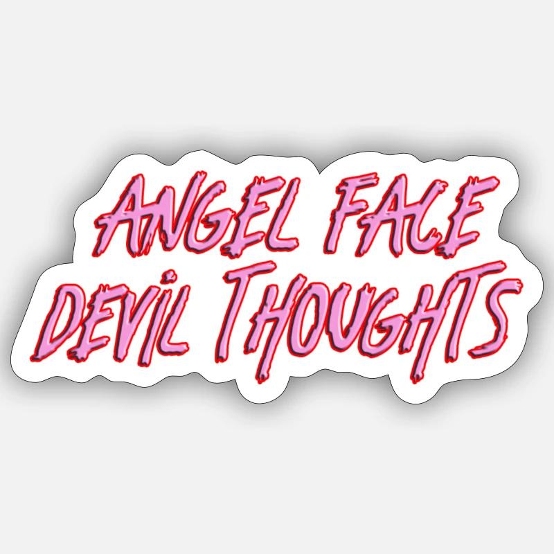 Angel and Devil - Sticker Größe S (10 x 10 cm) - Mattweiß