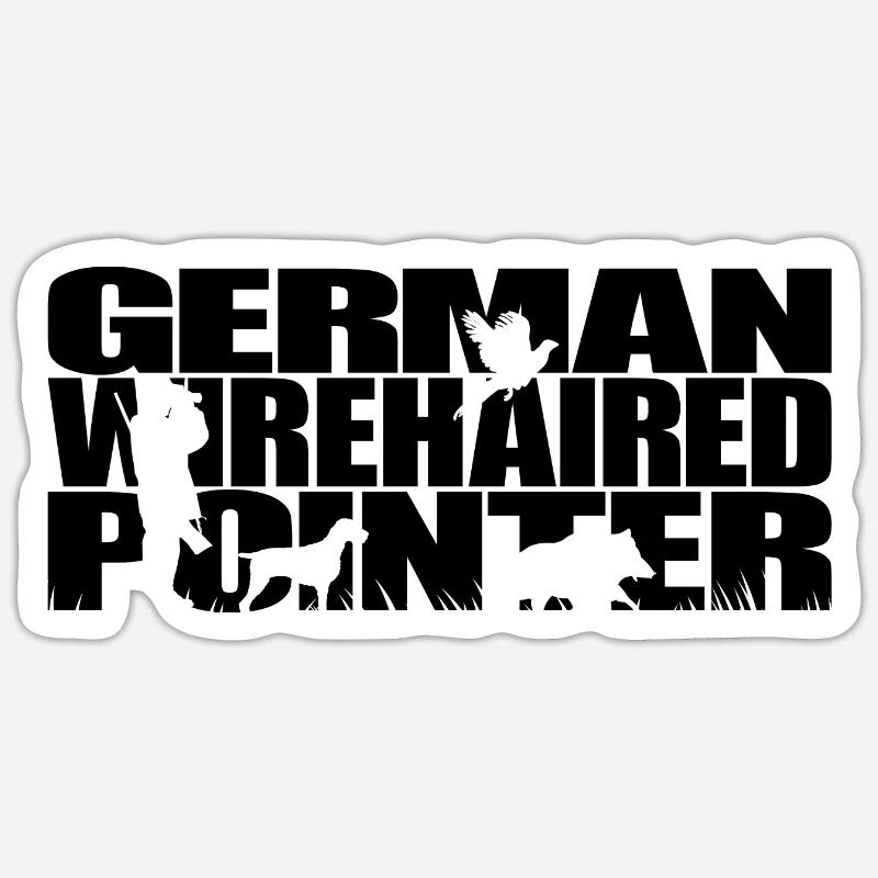 GERMAN WIREHAIRED POINTER Jagdhunde Jagd Wilsigns Sticker Größe S (10 x 10 cm)