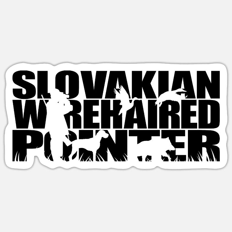 SLOVAKIAN WIREHAIRED POINTER Jagdhunde Wilsigns - Sticker Größe S (10 x 10 cm) - Mattweiß