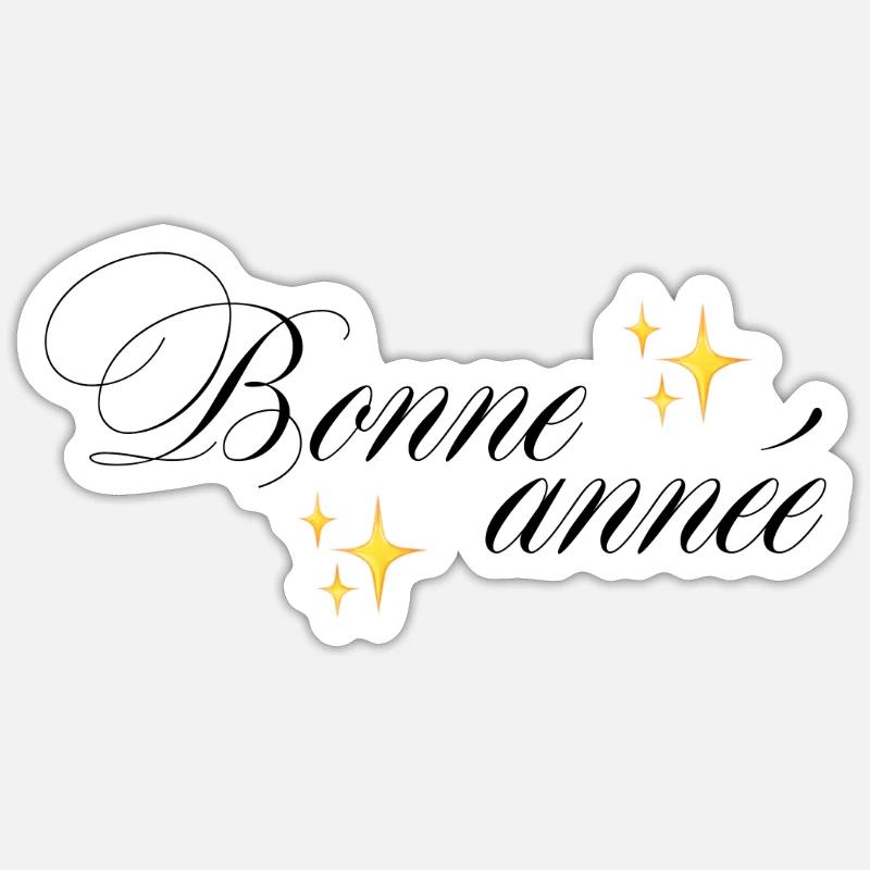 Bonne année - Sticker taille S (10 x 10 cm) - blanc mat