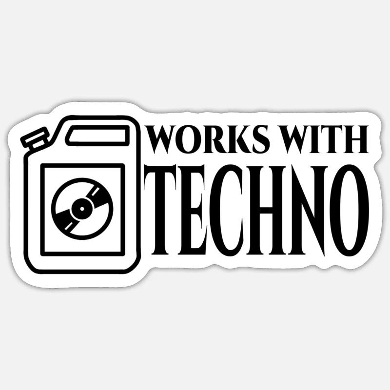 Techno Carburant Sticker taille S (10 x 10 cm)