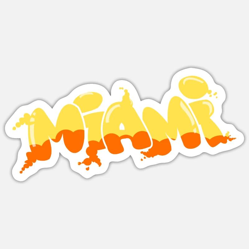 Miami Graffiti - Sticker taille S (10 x 10 cm) - blanc mat