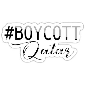 BOYKOTT KATAR - Sticker size S (10 x 10 cm) - white matte - Front