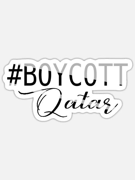 BOYKOTT KATAR - Sticker Größe S (10 x 10 cm) - Mattweiß