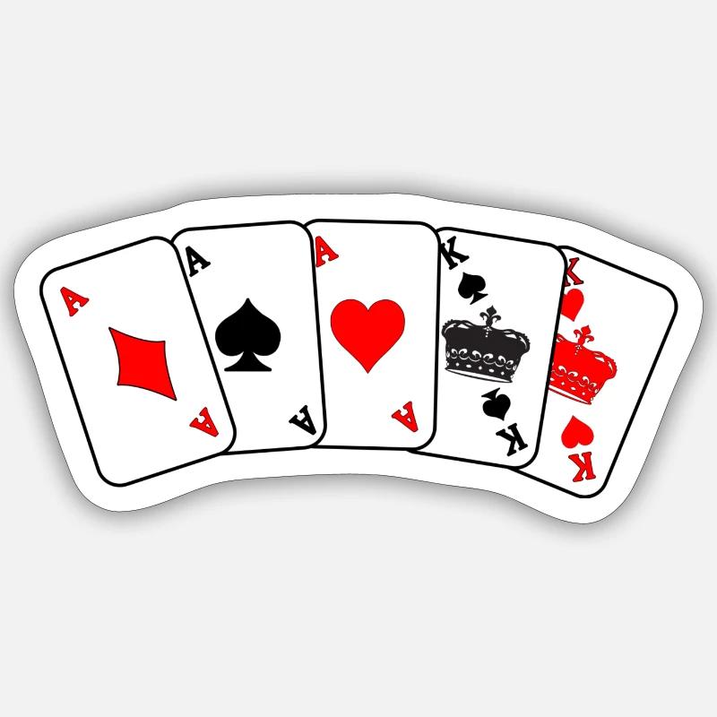 Poker - Sticker taille S (10 x 10 cm) - blanc mat