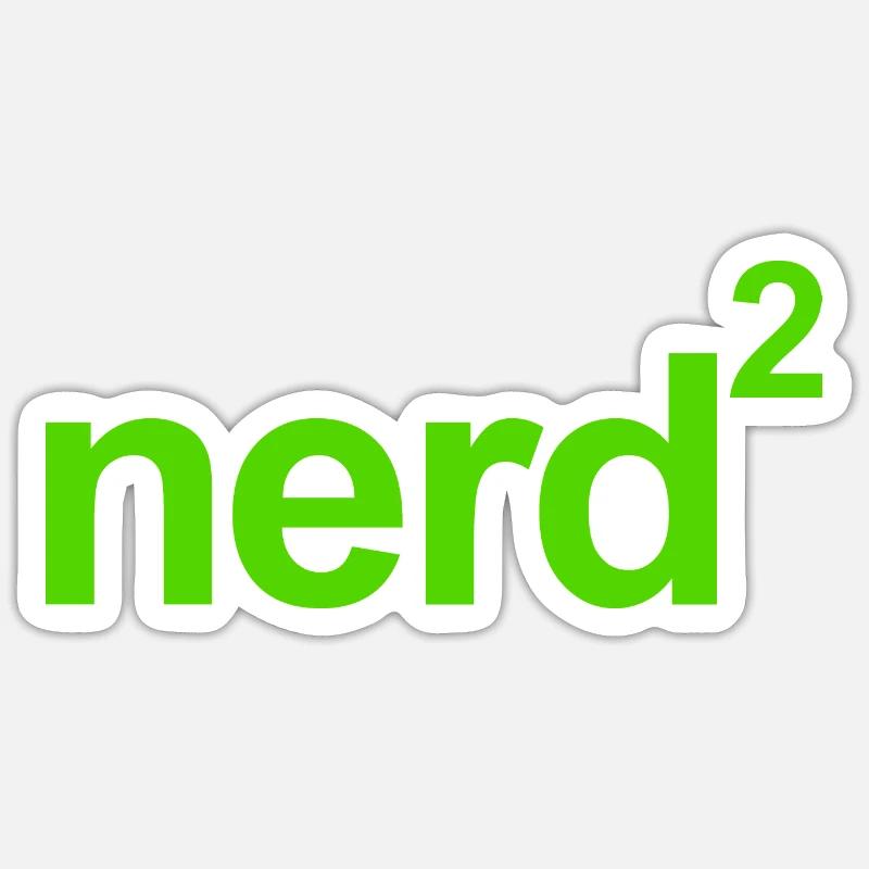 Nerd 2 - Sticker taille S (10 x 10 cm) - blanc mat