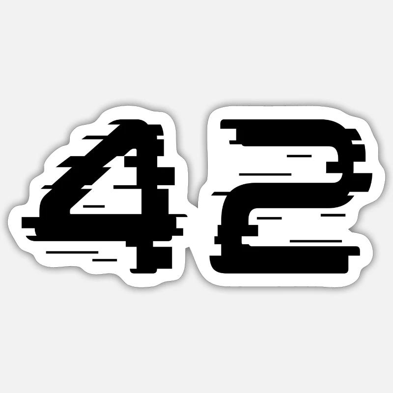 42 - Sticker taille S (10 x 10 cm) - blanc mat
