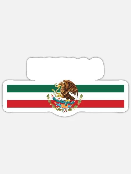 Mexiko - Fahne und Wappen - Sticker Größe S (10 x 10 cm) - Mattweiß