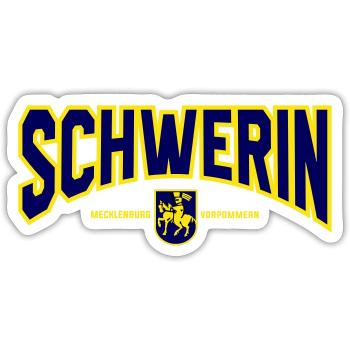 SCHWERIN - Sticker Größe S (10 x 10 cm) - Mattweiß - Vorne