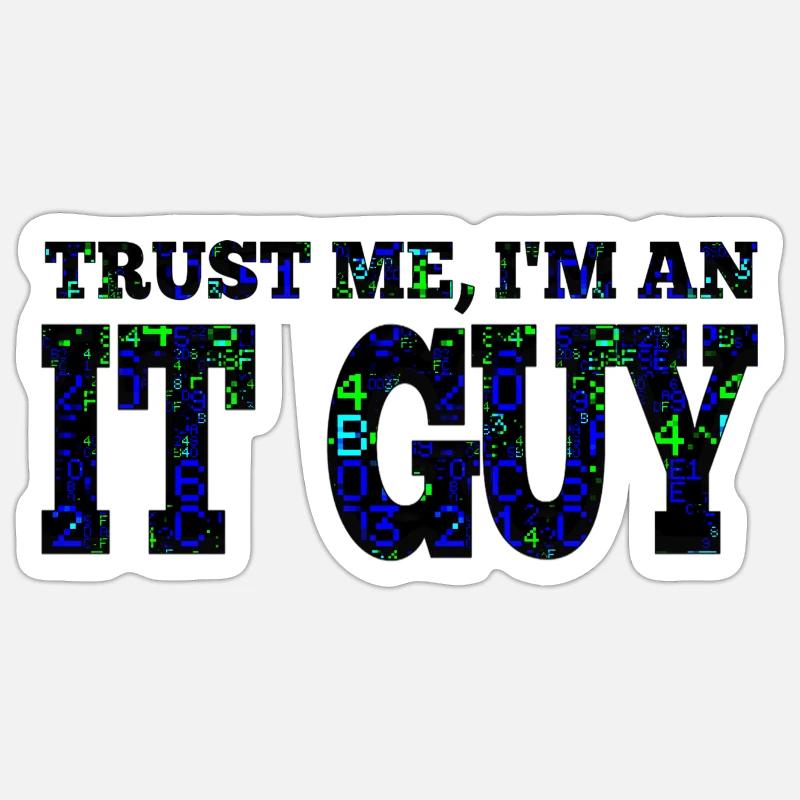 IT guy support geek computer computer geek technicien geek - Sticker taille S (10 x 10 cm) - blanc mat