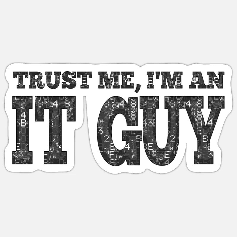 IT guy support geek computer computer geek technician Sticker size S (10 x 10 cm)