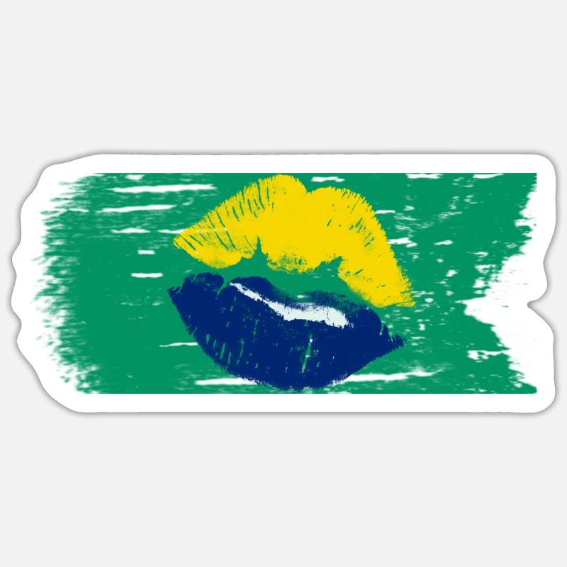 Brésil - Drapeau Sticker taille S (10 x 10 cm)