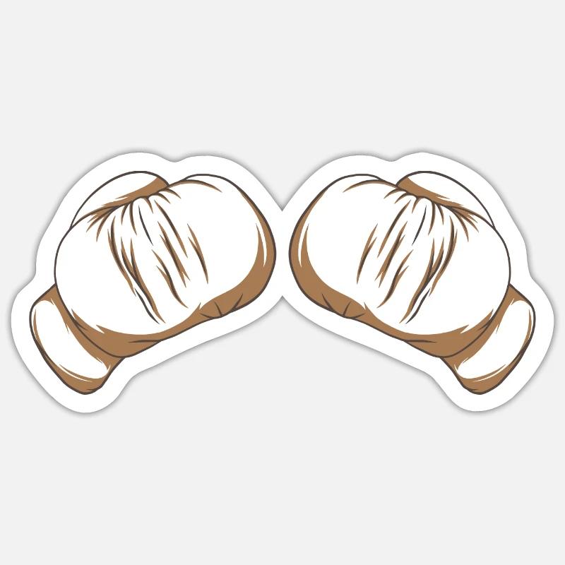 Boxhandschuhe - Sticker Größe S (10 x 10 cm) - Mattweiß