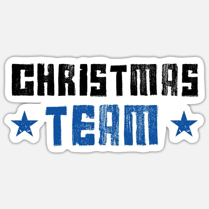Équipe de Noël - Sticker taille S (10 x 10 cm) - blanc mat