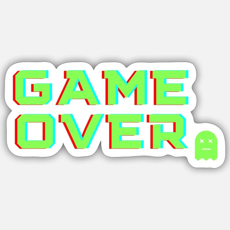Game over - Sticker taille S (10 x 10 cm) - blanc mat