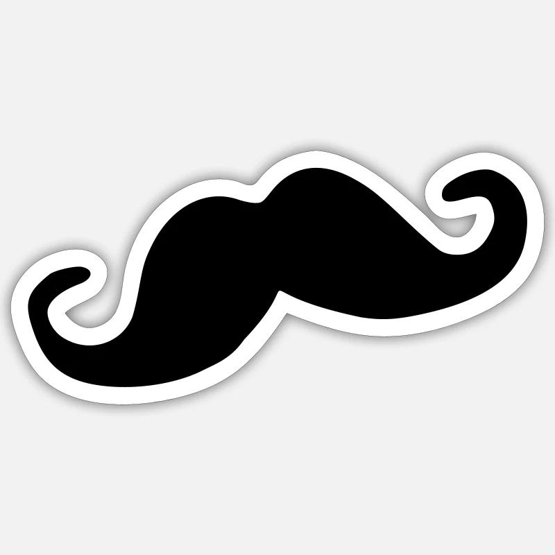 Moustache - Sticker size S (10 x 10 cm) - white matte
