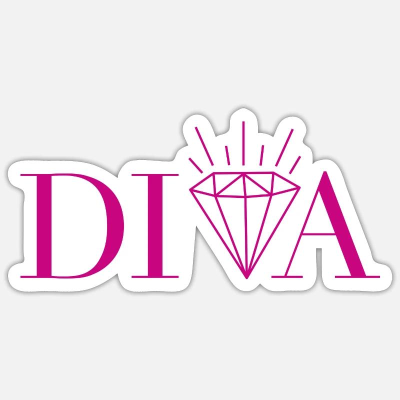 DIVA pink - Sticker Größe S (10 x 10 cm) - Mattweiß