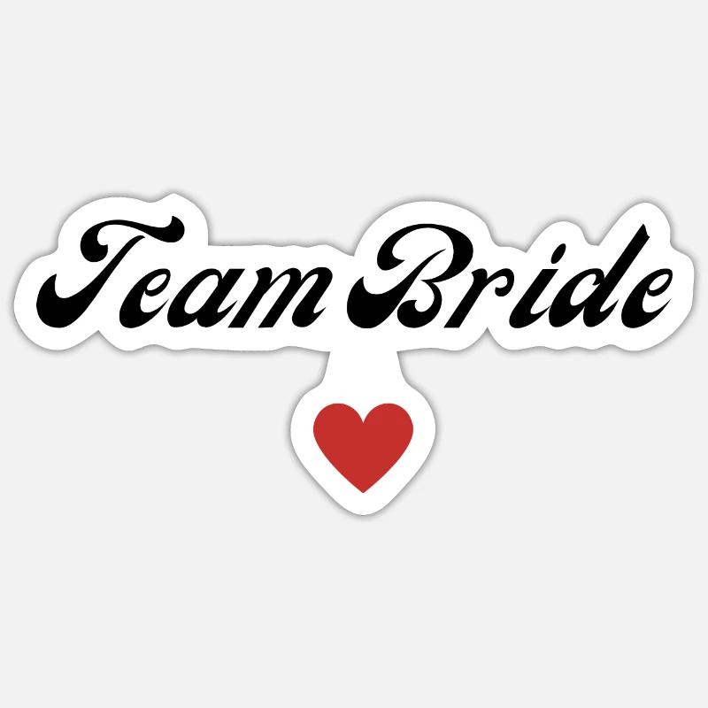 team bride - Sticker taille S (10 x 10 cm) - blanc mat