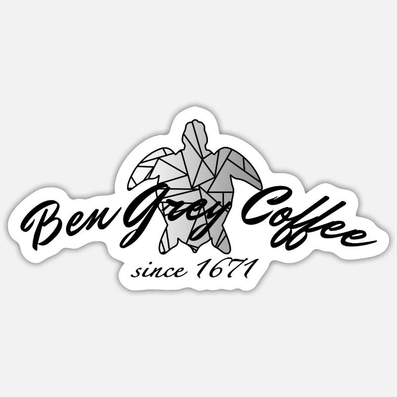 Ben Grey Coffee - Sticker Größe S (10 x 10 cm) - Mattweiß