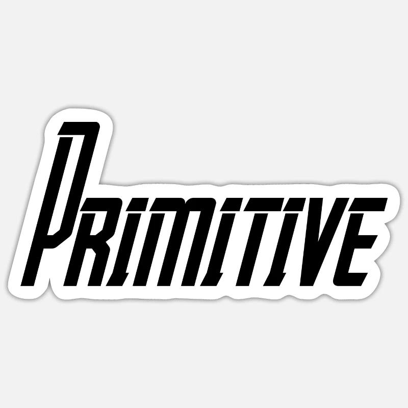 Primitive - Sticker Größe S (10 x 10 cm) - Mattweiß