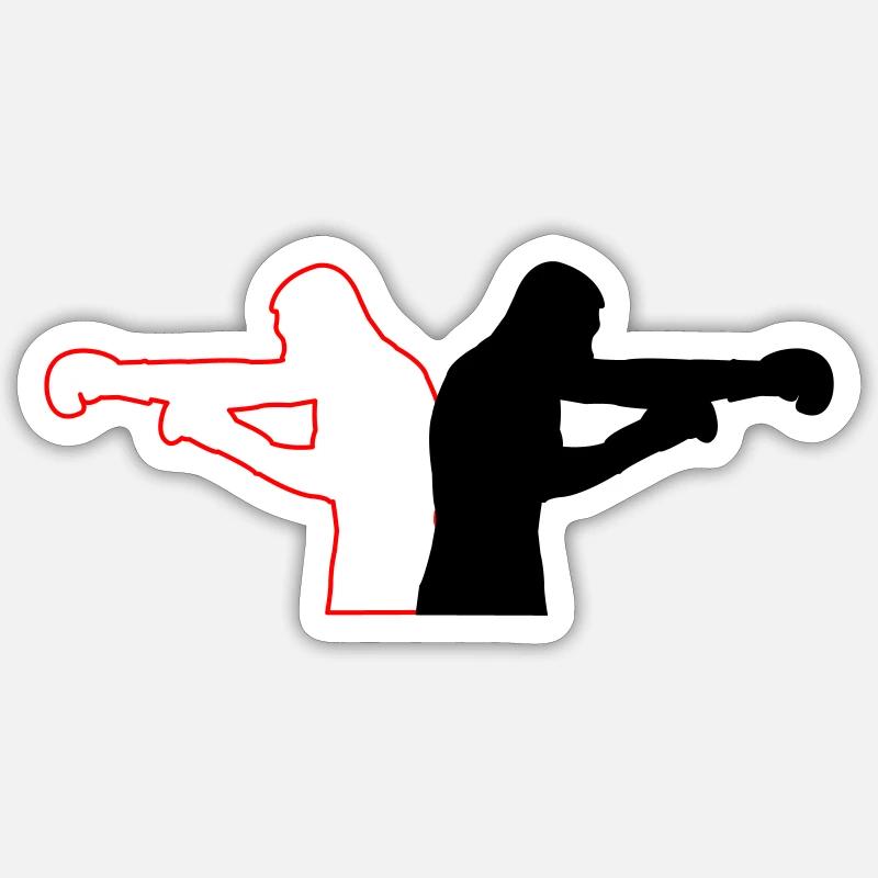Boxe - Sticker taille S (10 x 10 cm) - blanc mat