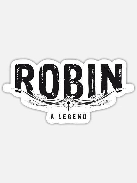 ROBIN A LEGEND verziert - Sticker Größe S (10 x 10 cm) - Mattweiß