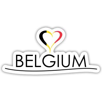 Love - Belgique - Sticker taille S (10 x 10 cm) - blanc mat - Devant