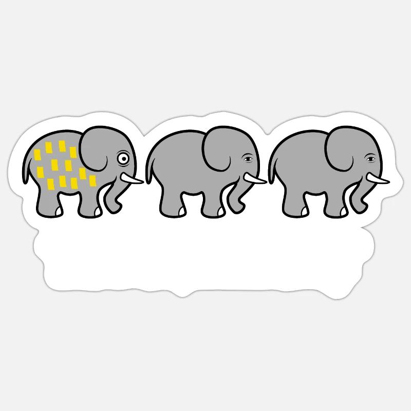 Elephant memory saying funny Sticker size S (10 x 10 cm)