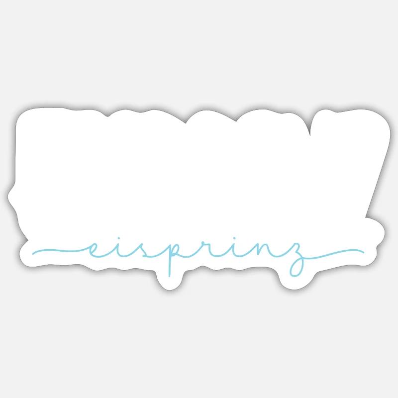 Eisprinz Eislauf Schlittschuhe Eiskunst Geschenk - Sticker Größe S (10 x 10 cm) - Mattweiß